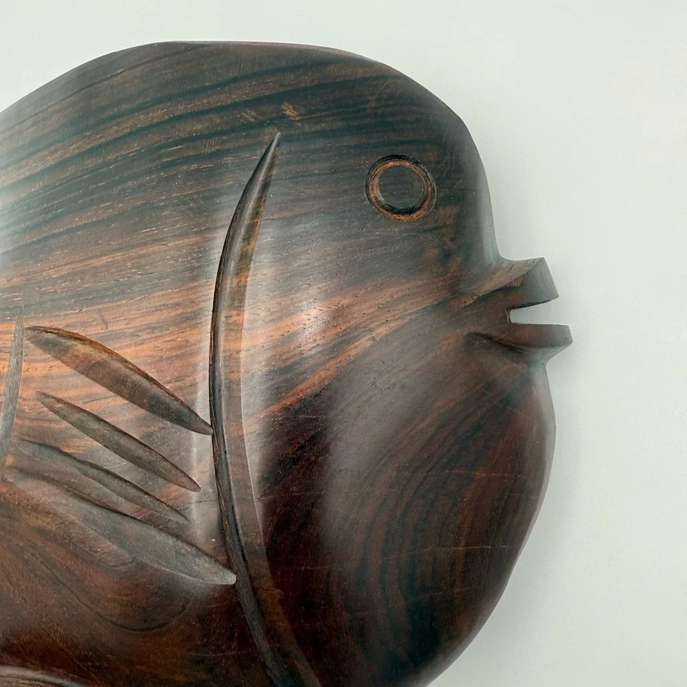 Vintage Wooden Fish Tropical Hand‎ Carved Beach Decor Carved Figurines